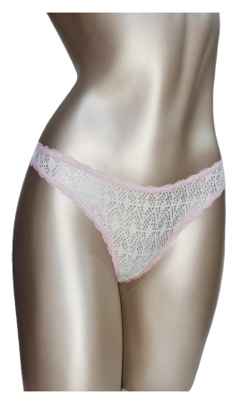 REDUCERI - Chilot tanga alb-roz