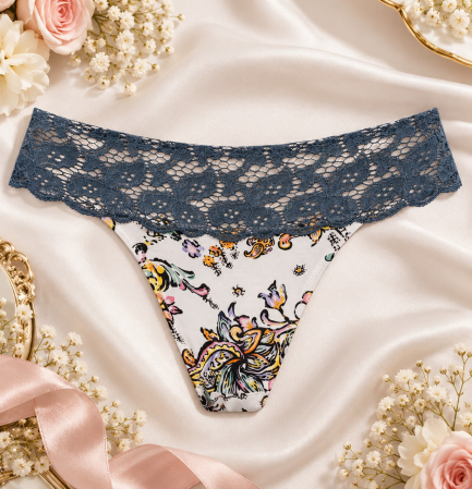 COLECTIE NOUA - Chilot tanga  alb-verde blue