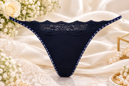 COLECTIE NOUA - Chilot tanga bleumarin stelute