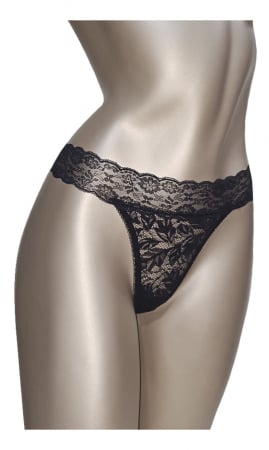 Lenjerie sexy - Chilot tanga dantela negru