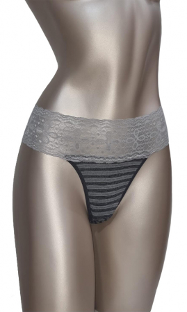 Toate Produsele - Chilot tanga gri/negru