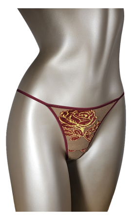 Toate Produsele - Chilot tanga maro/bordo