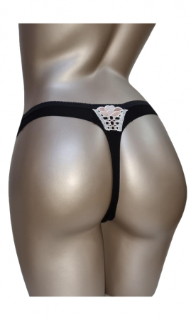 Chilot tanga negru-crem [0]