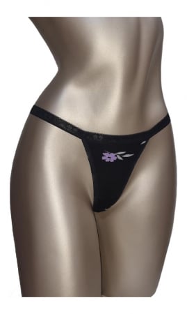 Chilot tanga negru-floral [0]