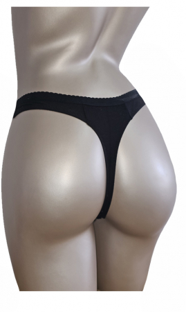Chilot tanga negru/flori [1]