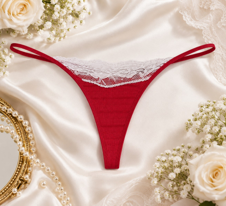 COLECTIE NOUA - Chilot tanga rosu roz pudra