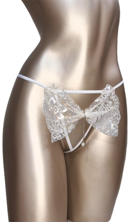 Lenjerie sexy - Chilot tanga sexy alb