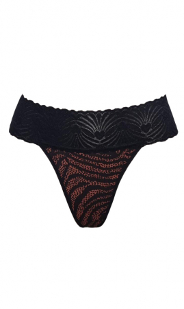Chiloti tanga animal print/negru [2]