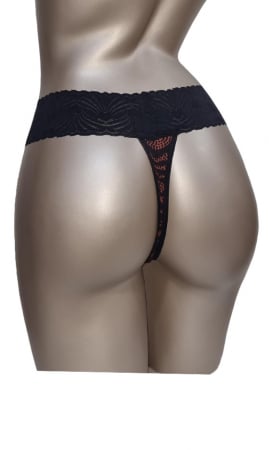 Chiloti tanga animal print/negru [1]