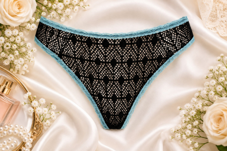 COLECTIE NOUA - Chiloti tanga negru/verde