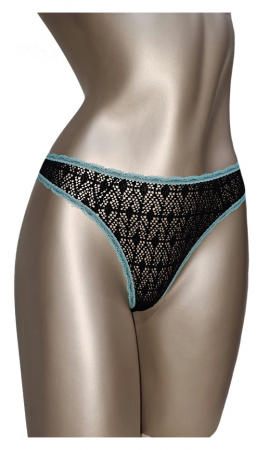 Toate Produsele - Chiloti tanga negru/verde
