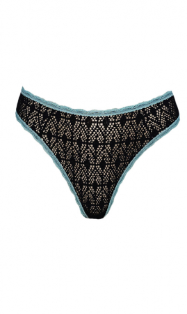 Chiloti tanga negru/verde [2]