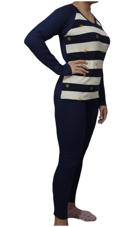 Pijama bumbac bleumarin [2]