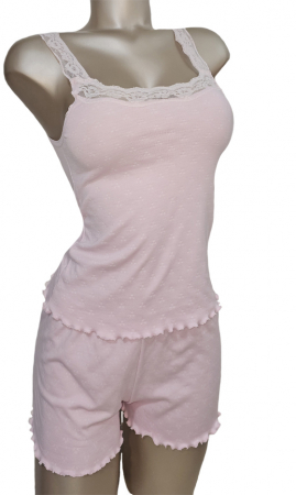 PIJAMALE - Pijama bumbac roz pudrat