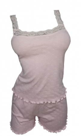 Pijama bumbac roz pudrat [2]