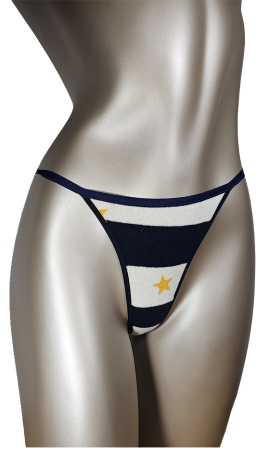 Toate Produsele - Tanga bleumarin/crem