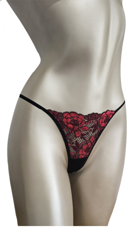Toate Produsele - Tanga bordo/negru floral