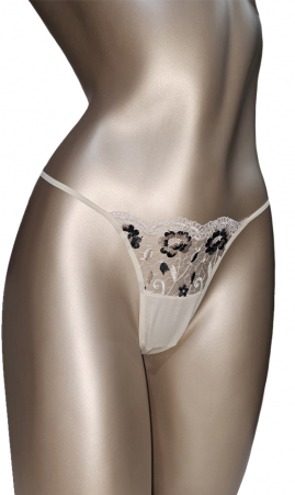 Lenjerie sexy - Tanga crem/negru