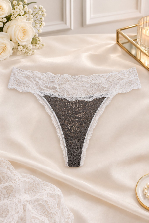COLECTIE NOUA - Tanga gri dantela