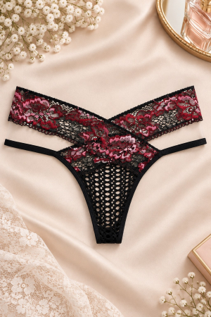 LENJERIE INTIMA - Tanga negru/rosu