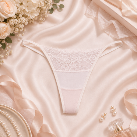 LENJERIE INTIMA - Tanga snur corai pudrat L