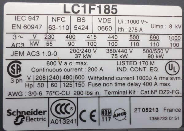 Contactor Telemecanique LC1-F185 [3]