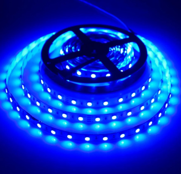 Banda LED 5050 albastra 60LED/m, 12V DC, IP20, 5m [3]