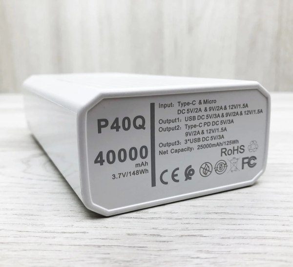 Acumulator extern 40000mAh QC 3.0 PD Konfulon P40Q alb [4]