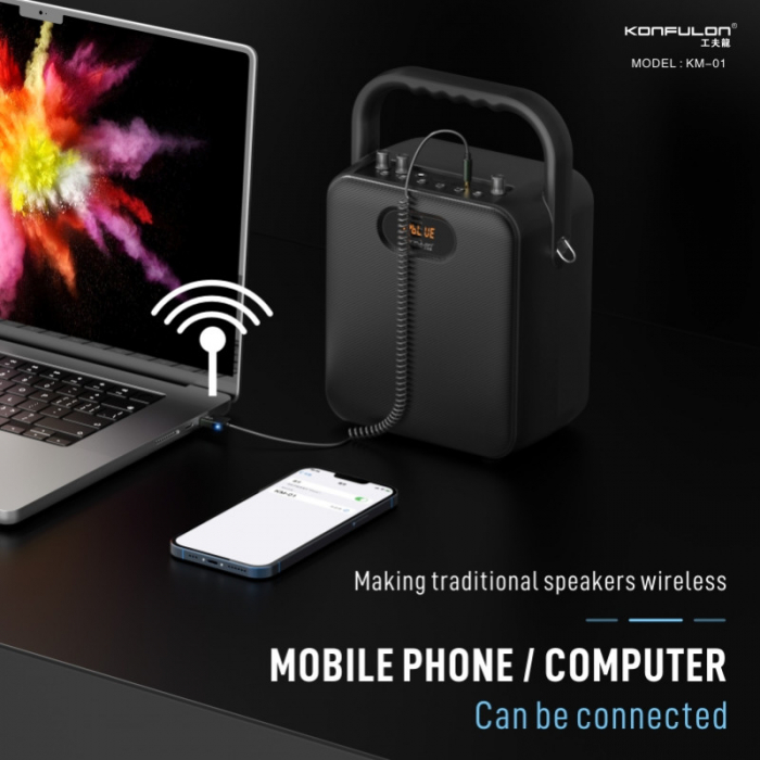 Adaptor Bluetooth auto cu iesire jack si microfon KM01 [3]
