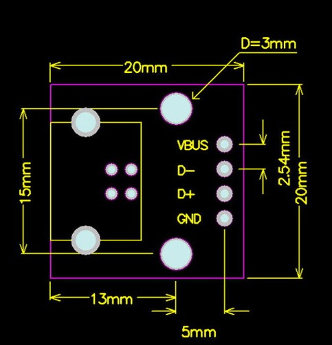 Adaptor USB tip B la DIP 2.54mm OKY3447-4 [2]