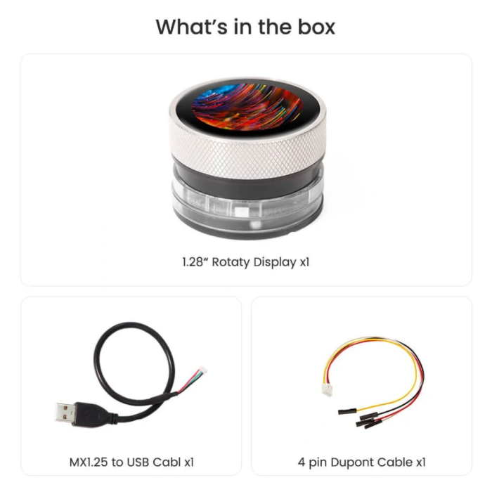 Display rotativ CrowPanel 1.28 inch, ESP32, IPS 240x240, touch si buton rotativ, programabil Arduino IDE si LVGL [10]