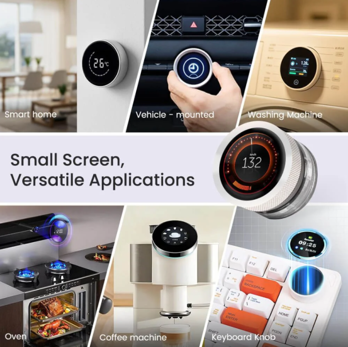 Display rotativ CrowPanel 1.28 inch, ESP32, IPS 240x240, touch si buton rotativ, programabil Arduino IDE si LVGL [9]