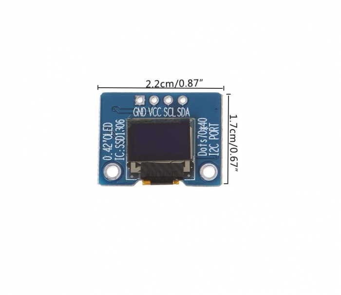 Afisaj OLED 72x40 I2C 0.42" OKY4020-0 [2]
