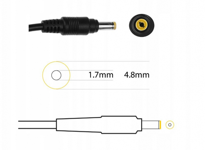 Alimentator laptop  cod AD14RDY 19V 4,74A  90W 4,8-1,7 mm, drept  pin: NU. HP Pavilio [4]