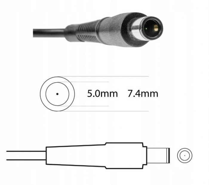 Alimentator laptop  cod AD15RDY 19V 4,74A  90W 7,4-5 mm, drept  pin: DA. HP Pavilio [4]
