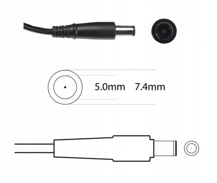 Alimentator laptop cod AD35RDY 19,5V 6,7A  130W 7,4-5 mm, drept  pin: DA. Laptop Dell [4]