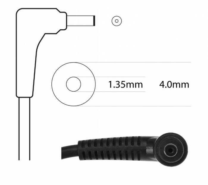 Alimentator laptop  cod AD41RDY 19V 3,42A  65W 4-1,35 mm, 90°  pin: NU. Asus [2]