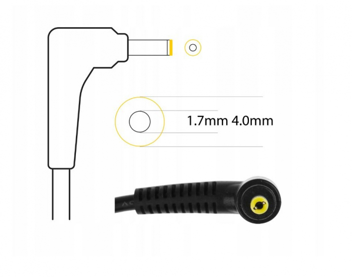 Alimentator laptop RDY cod AD123RDY 20V 3,25A  65W 4-1,7 mm, drept  pin: NU. Lenovo Ide [4]