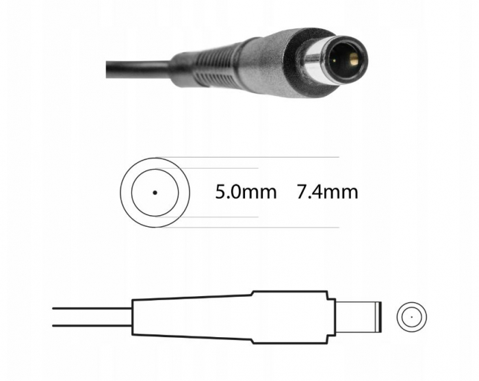 Alimentator laptop RDY cod AD12RDY 18,5V 3,5A  65W 7,4-5 mm, drept  pin: DA. HP 250 G1 [4]
