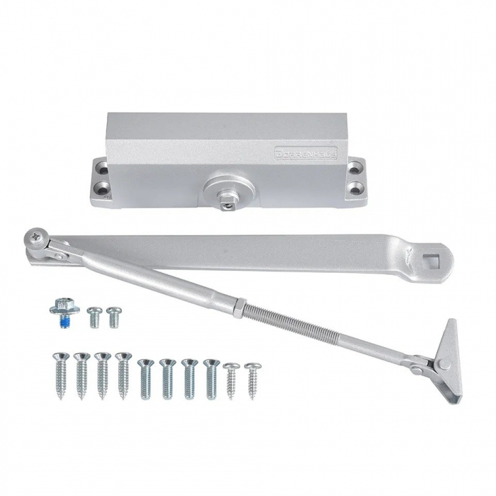 Amortizor hidraulic cu brat pentru usi de 40-85kg, argintiu - Dorrenhaus D600 [2]