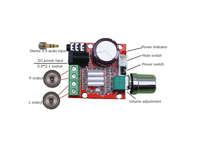 Amplificator audio miniatura cu TDA2030 12V 10W OKY3462-2-1 [3]