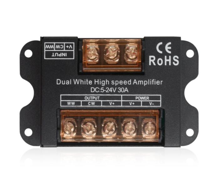 Amplificator pentru banda LED CCT (Alb cald + Alb rece) de mare viteza, DC 5-24V, 30A, negru [1]