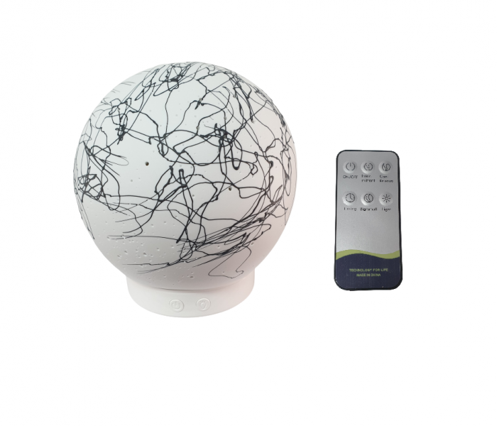 Difuzor umidificator aromaterapie sfera ceramica pictata Li-TC01-Wh [2]