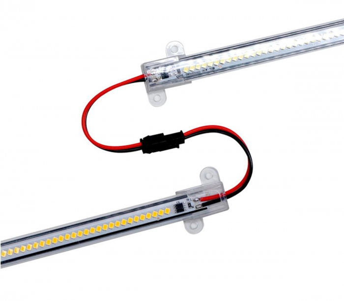 Bagheta led in carcasa din plastic 2835 30cm 72led/m alb rece 220VAC [3]