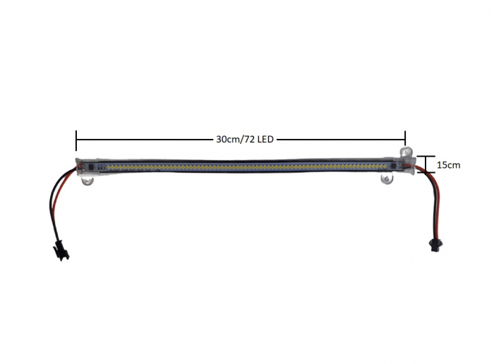 Bagheta led in carcasa din plastic 2835 30cm 72led/m alb rece 220VAC [2]