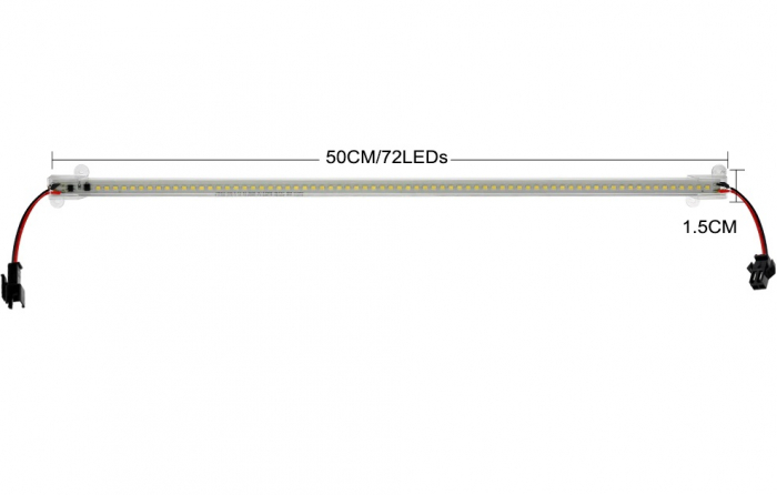 Bagheta led in carcasa din plastic 2835 50cm 72led/m alb rece 220VAC [2]