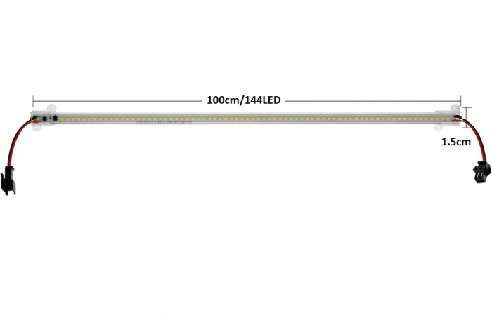 Bagheta led in carcasa din plastic 2835 100cm 144led/m alb rece 220VAC [2]