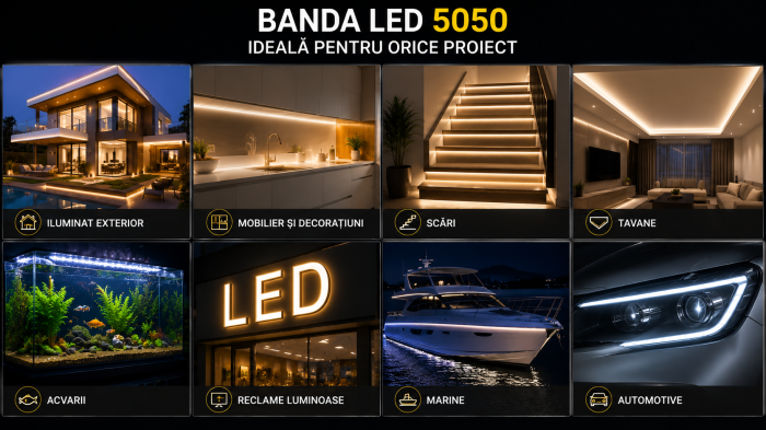 Banda LED SMD 60 LEDs/m, latime 14mm, 4000K (alb natural), 14.4W/m, 12V DC, 5m, IP68 [5]