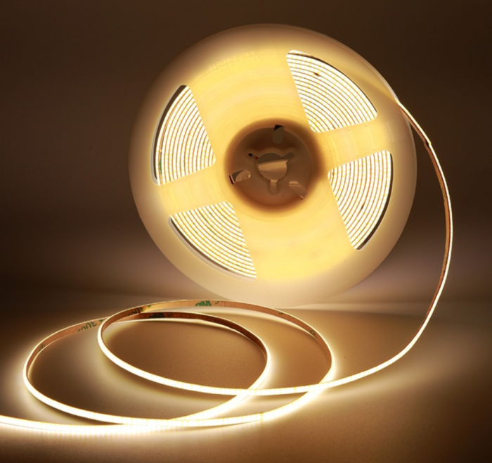 Banda LED COB alb cald, 12V DC, 400 LEDs/m, 5m, latime 3mm, IP20 [2]