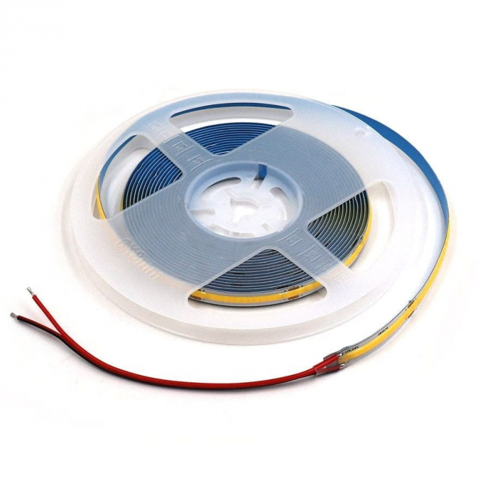 Banda LED COB 480leds/m, latime 8mm, 6000K (alb rece), 14W/m, 24V DC, IP20, 10m [1]